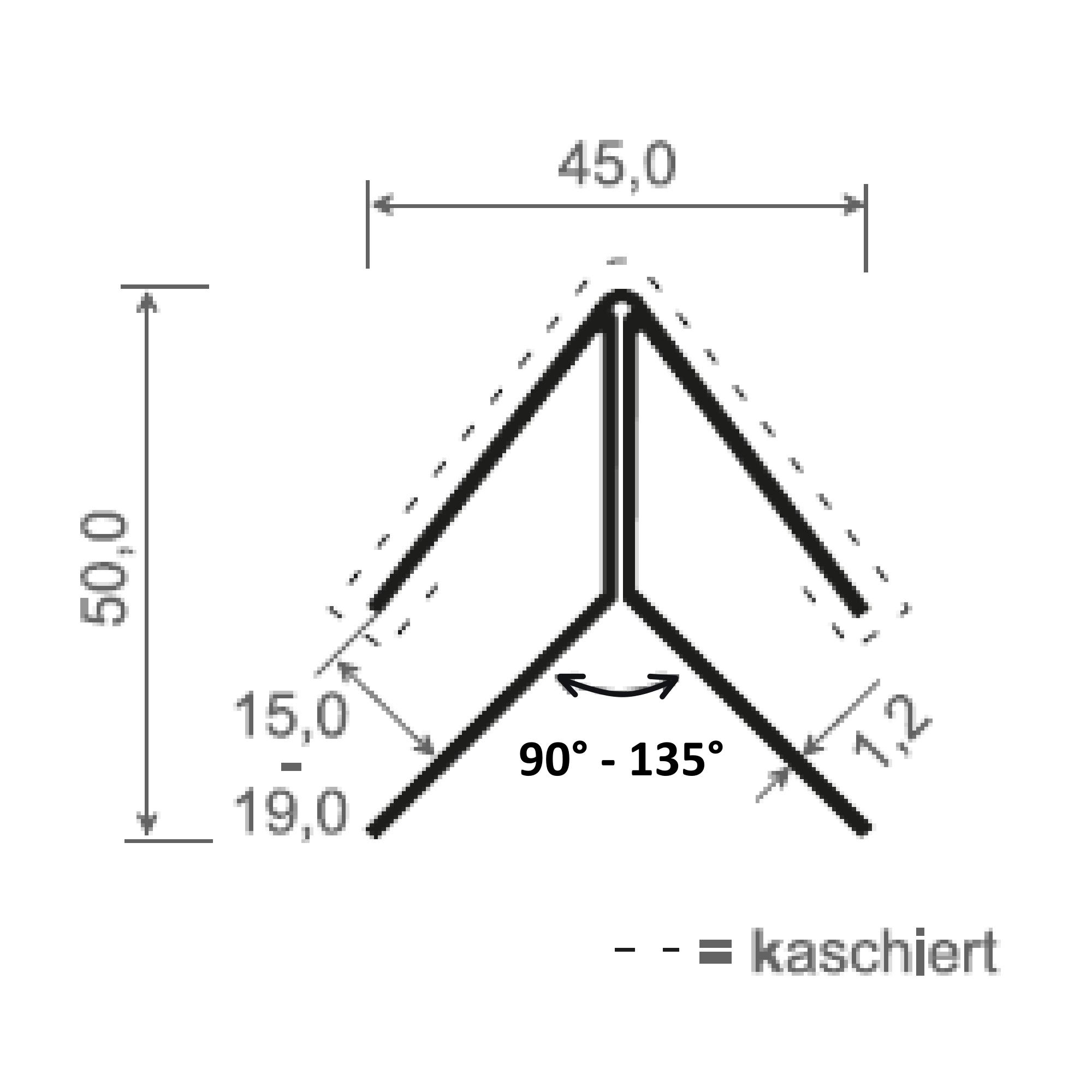 Kunststoff Eckprofil Variabel 90°-135° MIKUPAN® für Dachkasten & Fassade - Anthrazit ähnl. RAL 7016