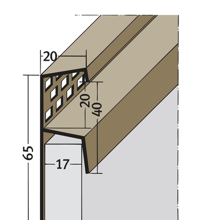 Traufenlüftungsprofil Hart PVC Protektor schwarz 17 mm - 2,5 m 
