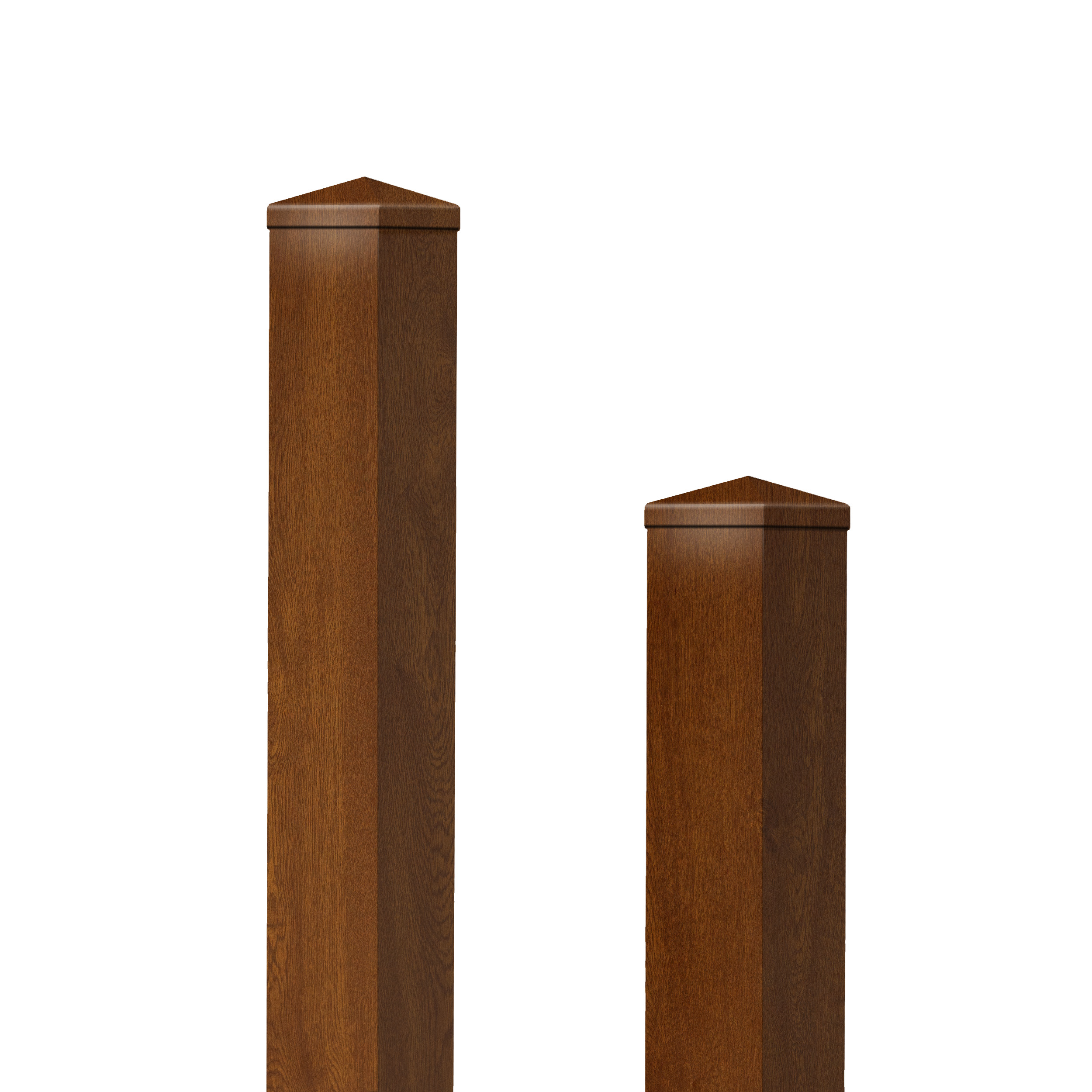 Kunststoff Zaunpfosten Golden Oak zum einbetonieren inkl. Pfostenkappe