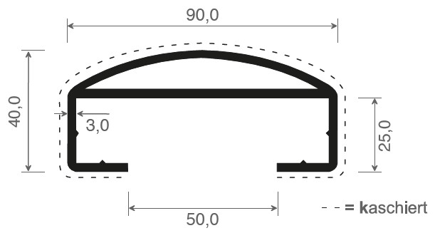 Balkonhandlauf Kunststoff Weiß - 90x40 mm Balkongeländer