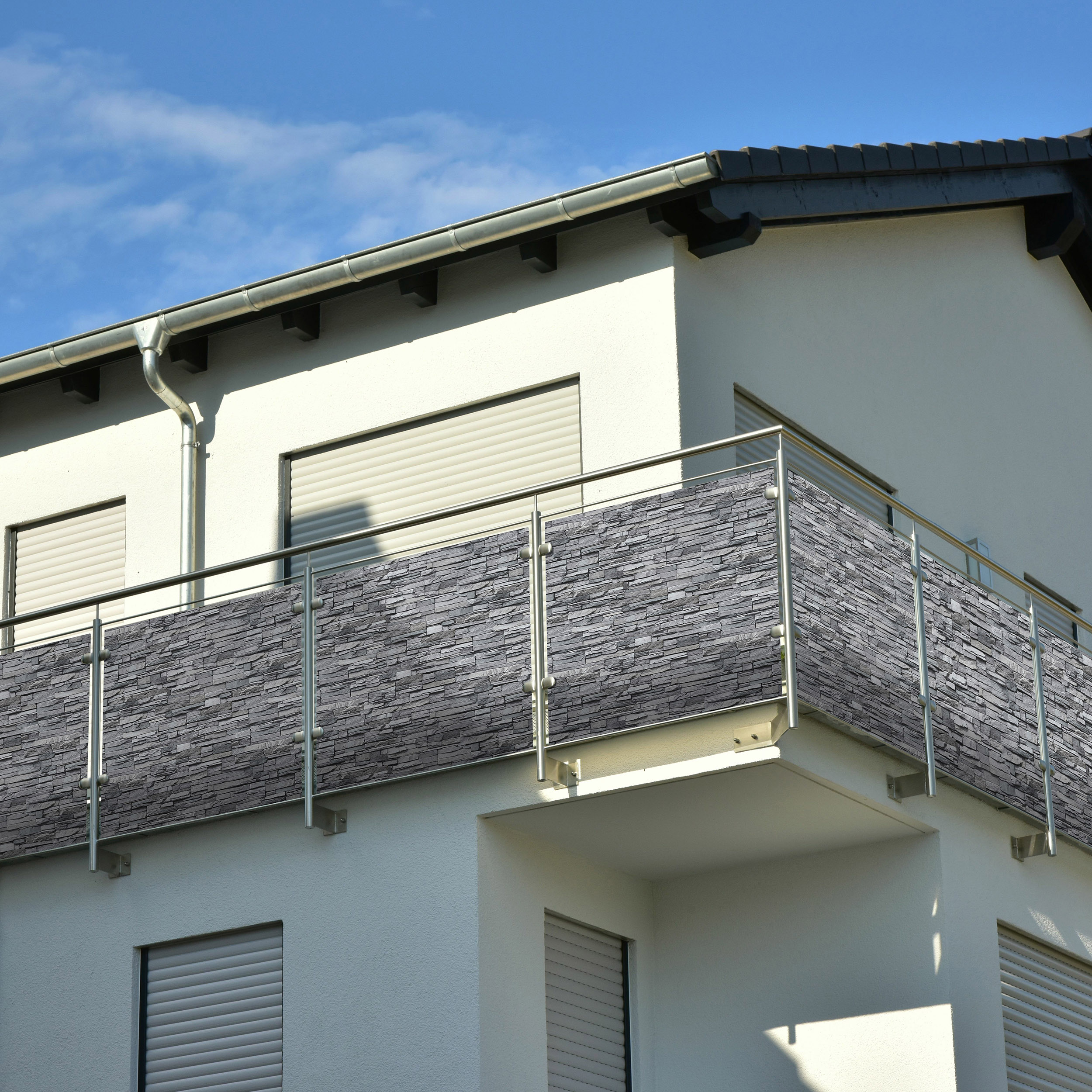 ALUCOM® Alu Verbundplatte Balkon Geländer-Platten 6 mm | Bruchstein Ziegel Optik ALUCOM® Alu Verbundplatte Balkon Geländer-Platten 6 mm | Bruchstein Ziegel Optik