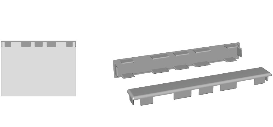 Endkappe 150 x 20 mm für Balkondeckenverkleidung