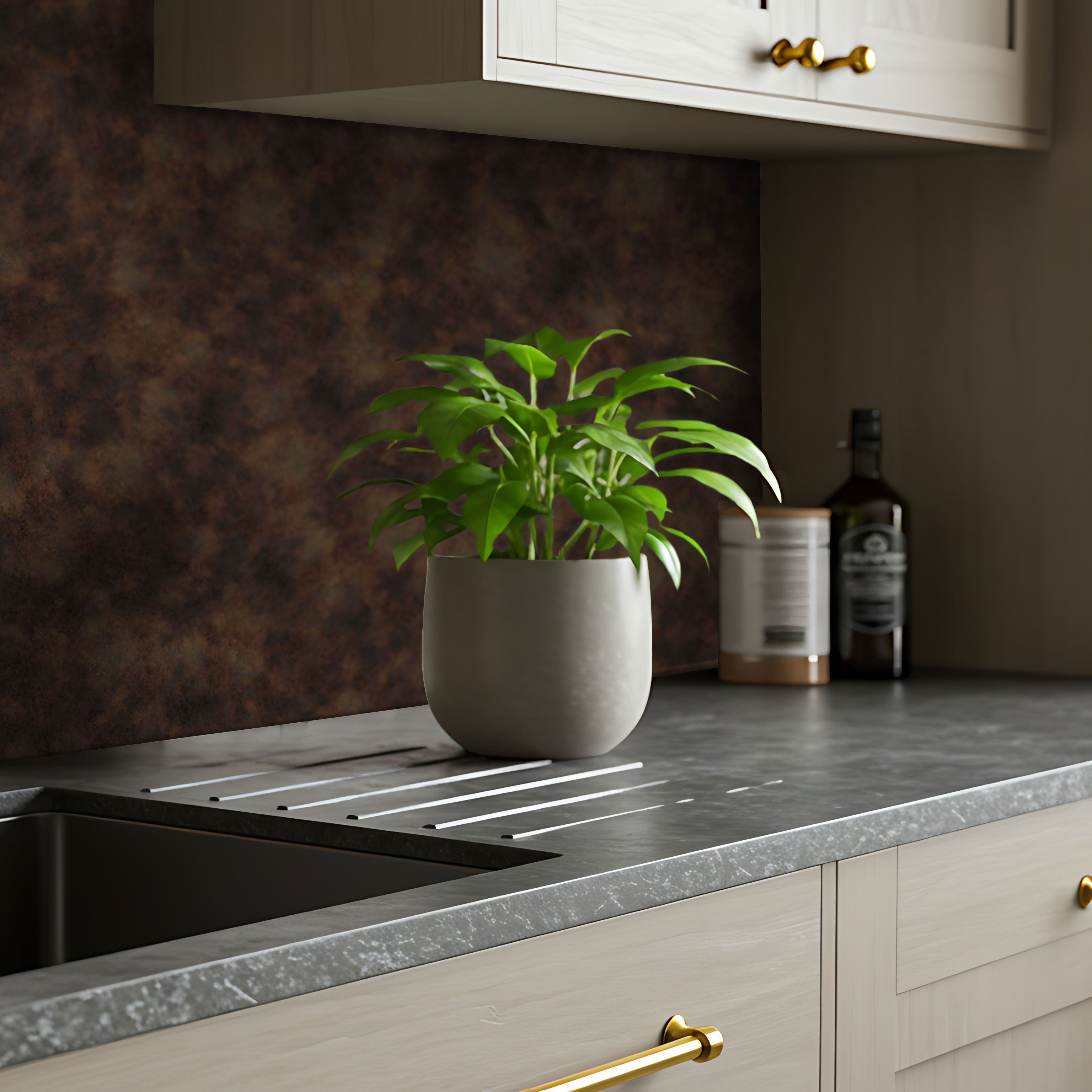  Küchenrückwand Platten ALUCOM® |  Alu Verbundplatten - Rost Dunkel