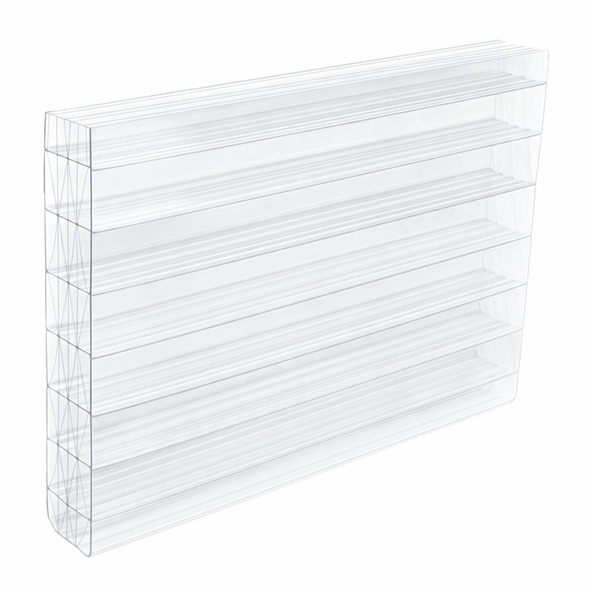 Stegplatte 25 mm Farblos Klar - Polycarbonat Hohlkammerplatten Hagelfest & UV geschützt