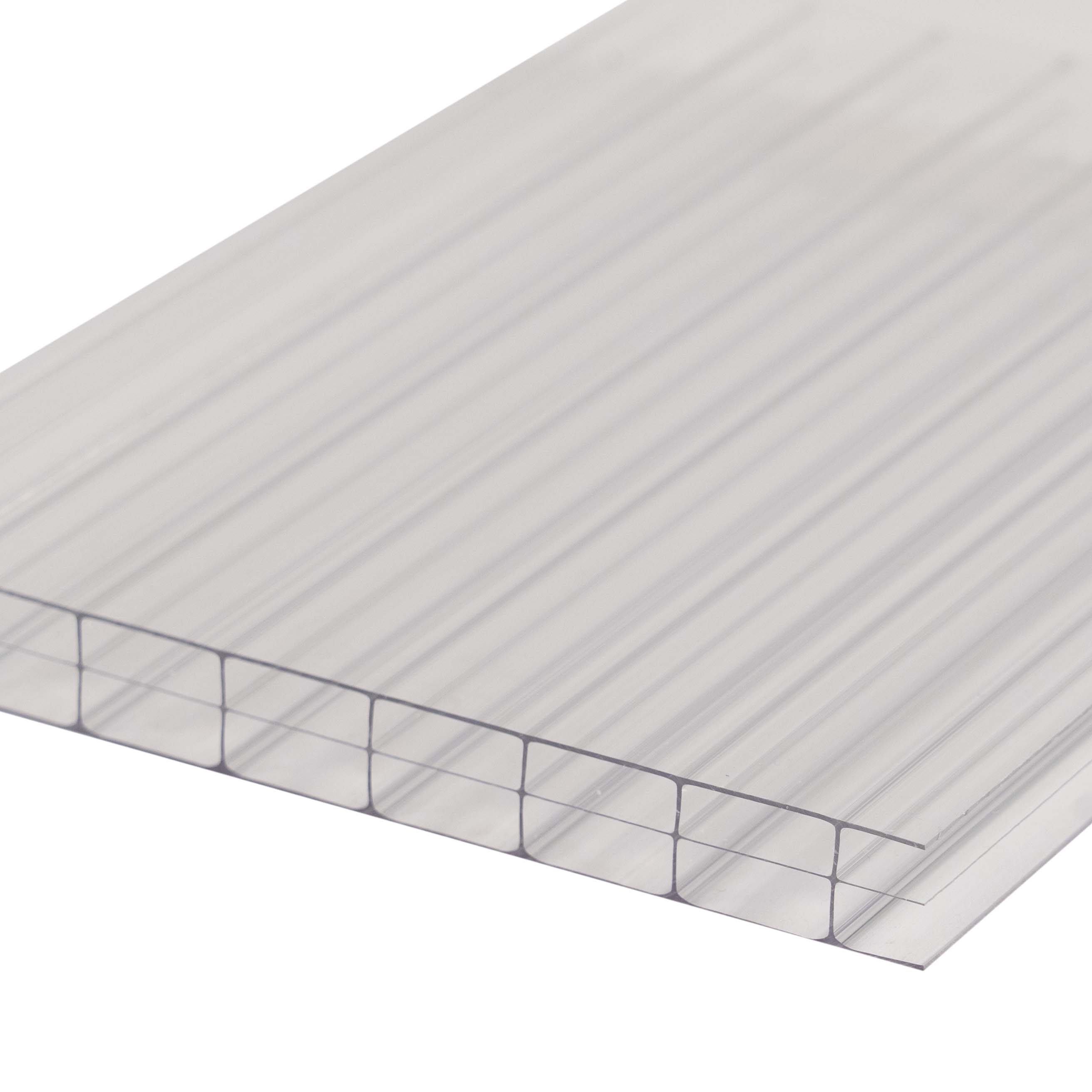 Terrassenüberdachung klar 3 fach Struktur Alu-Alu – Doppelstegplatten 16 mm Polycarbonat  Terrassenüberdachung klar 3 fach Struktur Alu-Alu – Doppelstegplatten 16 mm Polycarbonat