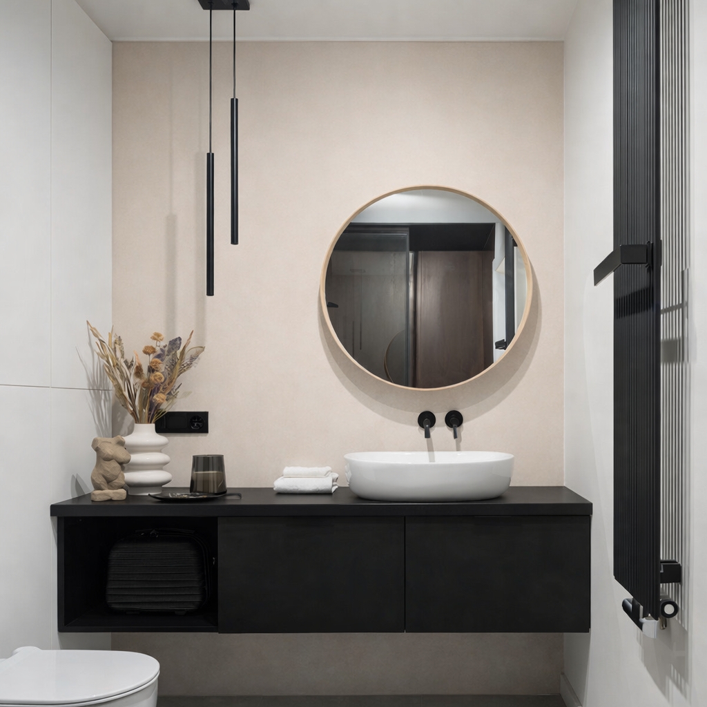 Wandverkleidung Bad Aluverbund - Cremebeige | ALUCOM® Design Interieur