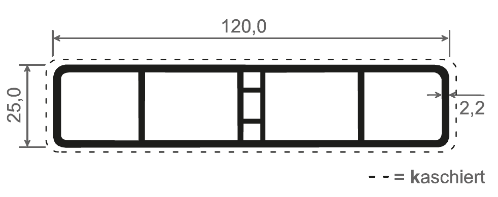 Balkonbrett Kunststoff Anthrazit ähnl. RAL 7016- Balkonprofile 120 x 25 mm MIKUPAN® Balkonbrett Kunststoff Anthrazit ähnl. RAL 7016- Balkonprofile 120 x 25 mm MIKUPAN®