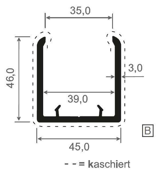 U-Profil Kunststoff 35mm Weiß für MIKUPAN® Strong Lattenprofil