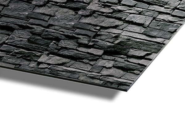 Wandverkleidung Bad Aluverbund - Bruchstein Dunkel | ALUCOM®