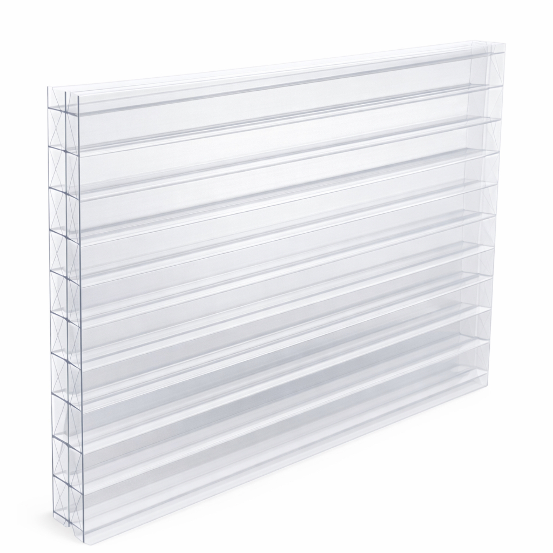 Doppelstegplatte 16 mm Farblos / Klar - Polycarbonat Hohlkammerplatten X Struktur Hagelfest