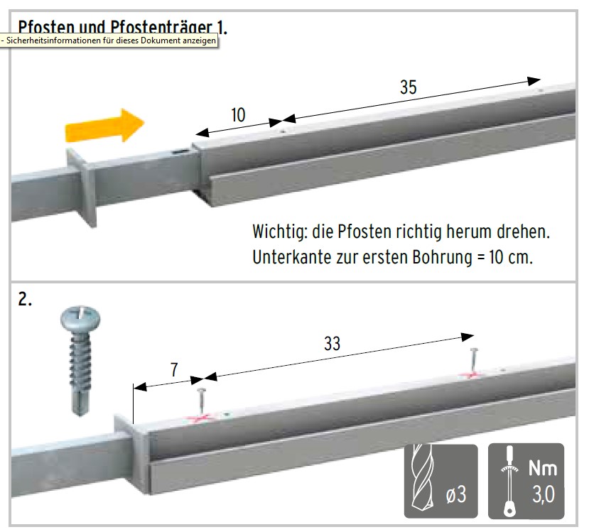 Pfostenträger zum Einbetonieren für ALUCOM® System-Klemmpfosten Pfostenträger zum Einbetonieren für ALUCOM® System-Klemmpfosten