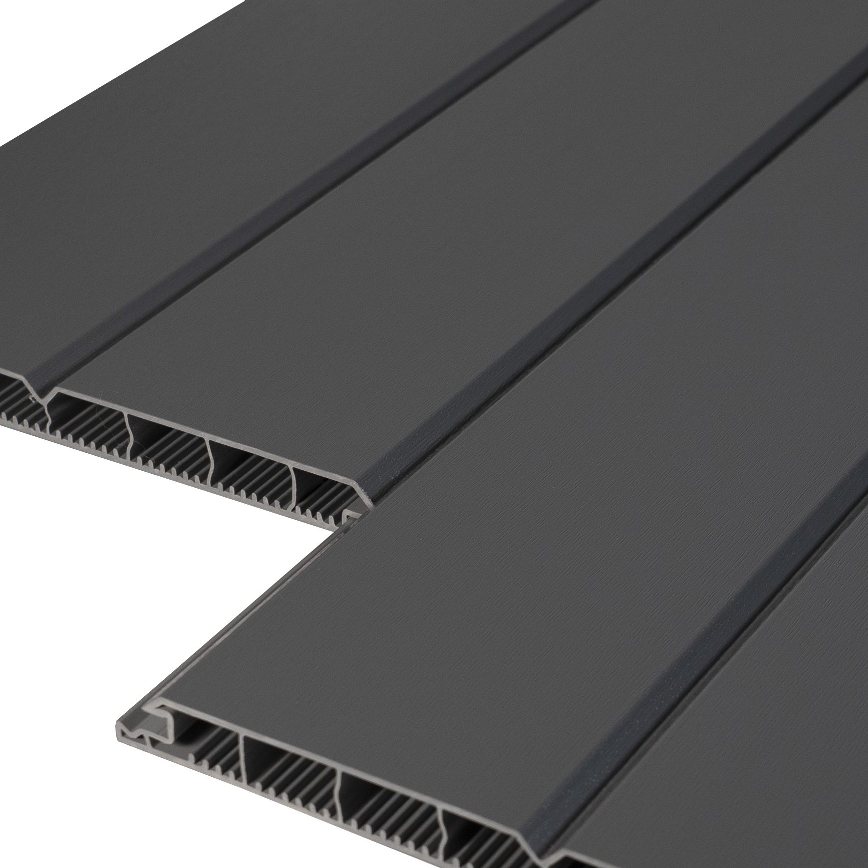 Torfüllung Kunststoff Basaltgrau ähnl. RAL 7012 - Kunststoffbretter für Torfüllung 200 x 17 mm Hohlprofil
