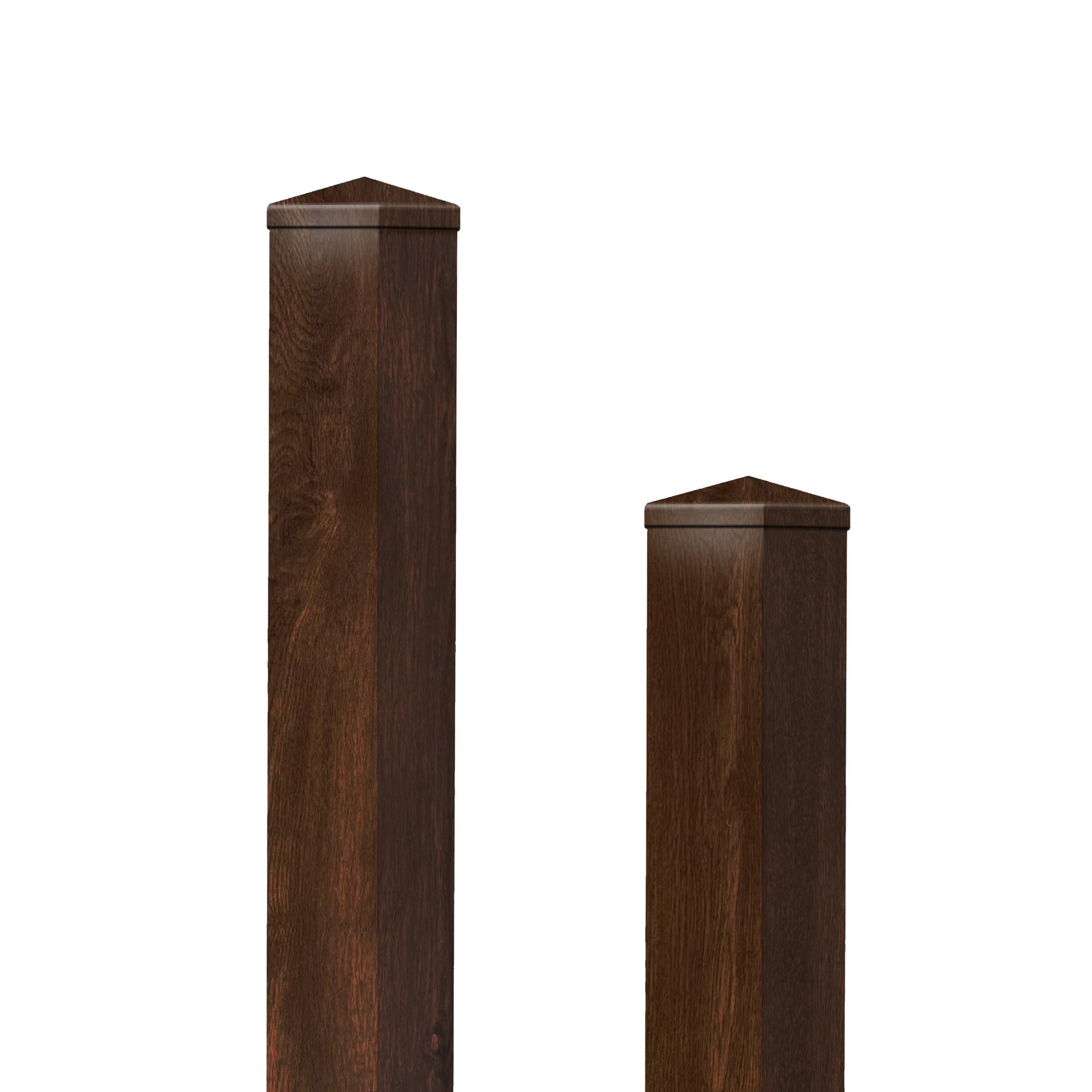 Kunststoff Zaunpfosten Nussbaum zum einbetonieren inkl. Pfostenkappe