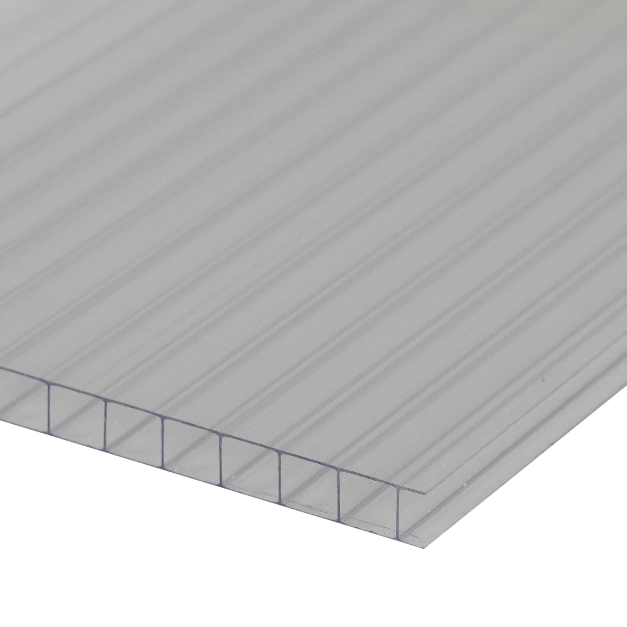 Doppelstegplatte 6 mm Farblos / Klar - Polycarbonat Hohlkammerplatten - Hagelfest