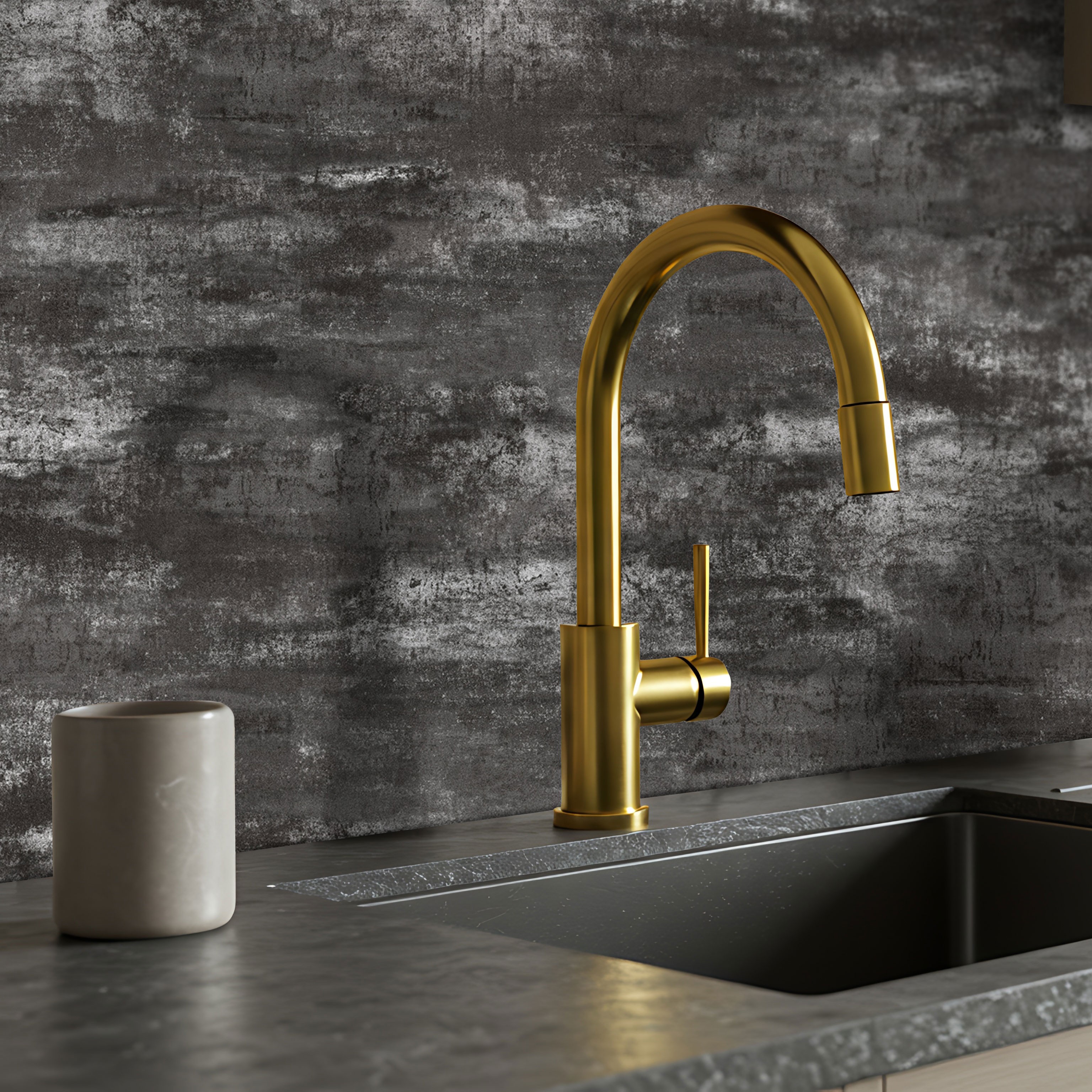  Küchenrückwand Platten ALUCOM® |  Alu Verbundplatten - Metall oxidiert dunkel