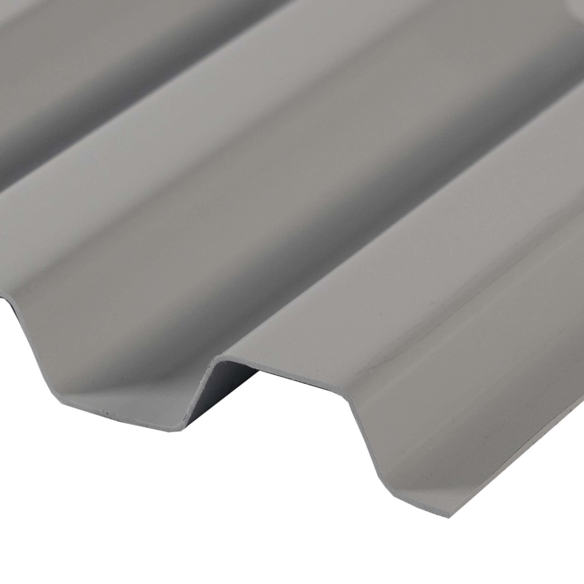 PVC Wellplatten Trapez Grau 70/18 1,0mm - Renolit Ondex Sollux®  PVC Wellplatten Trapez Grau 70/18 1,0mm - Renolit Ondex Sollux®