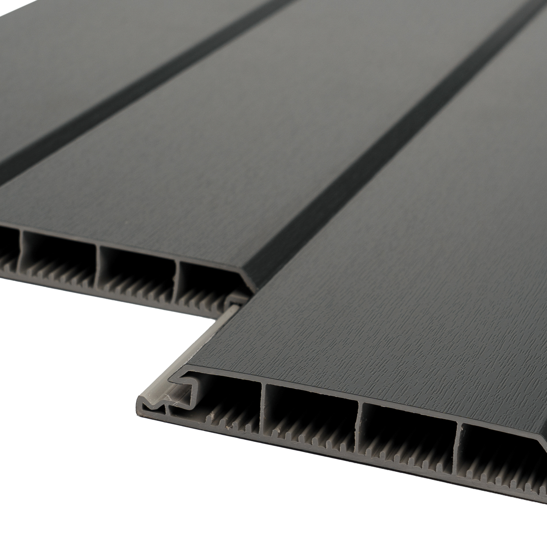 Torfüllung Kunststoff Anthrazit ähnl. RAL 7016 - Kunststoffbretter für Torfüllung 200 x 17 mm Hohlprofil Torfüllung Kunststoff Anthrazit ähnl. RAL 7016 - Kunststoffbretter für Torfüllung 200 x 17 mm Hohlprofil