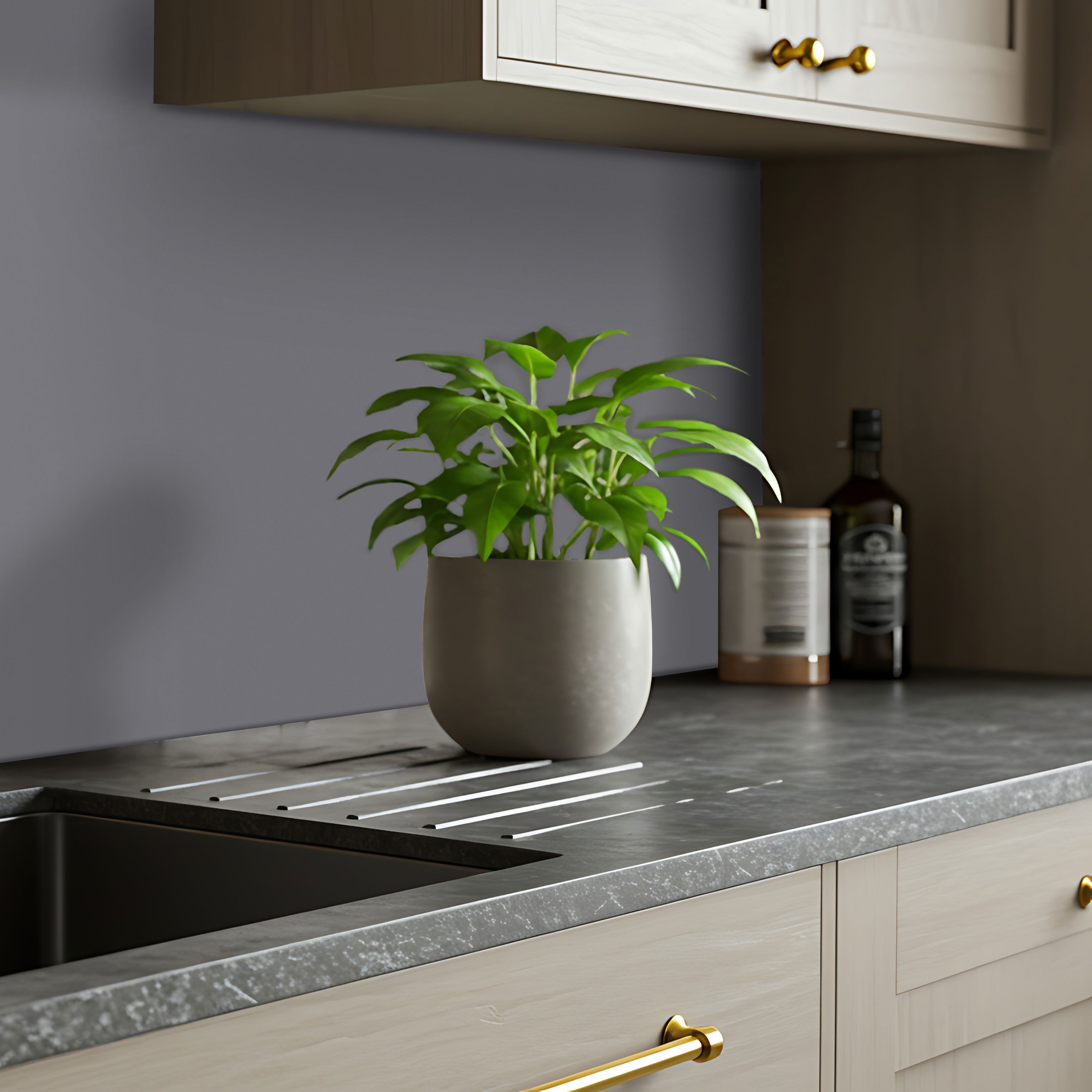  Küchenrückwand Platten ALUCOM® |  Alu Verbundplatten - Staubgrau RAL 7037