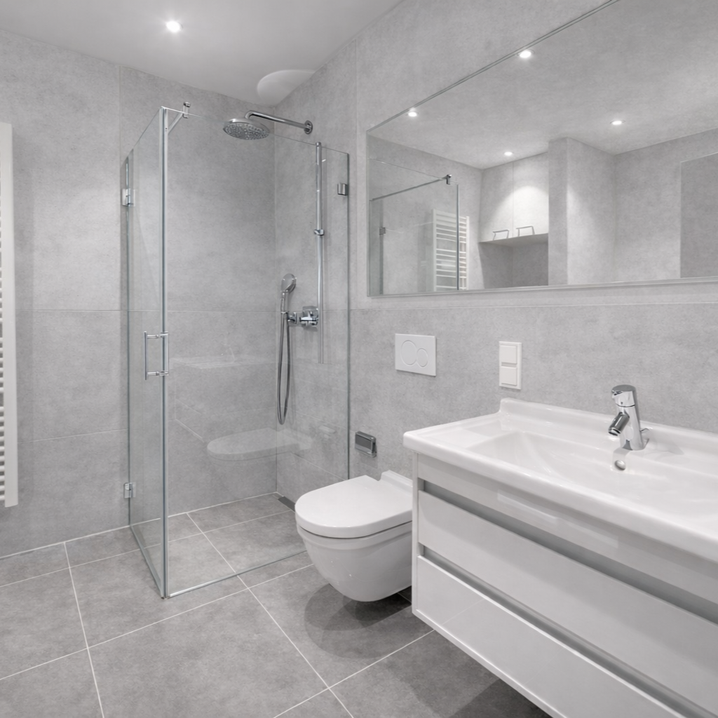 Wandverkleidung Bad Aluverbund - Beton metallic | ALUCOM® Design Interieur