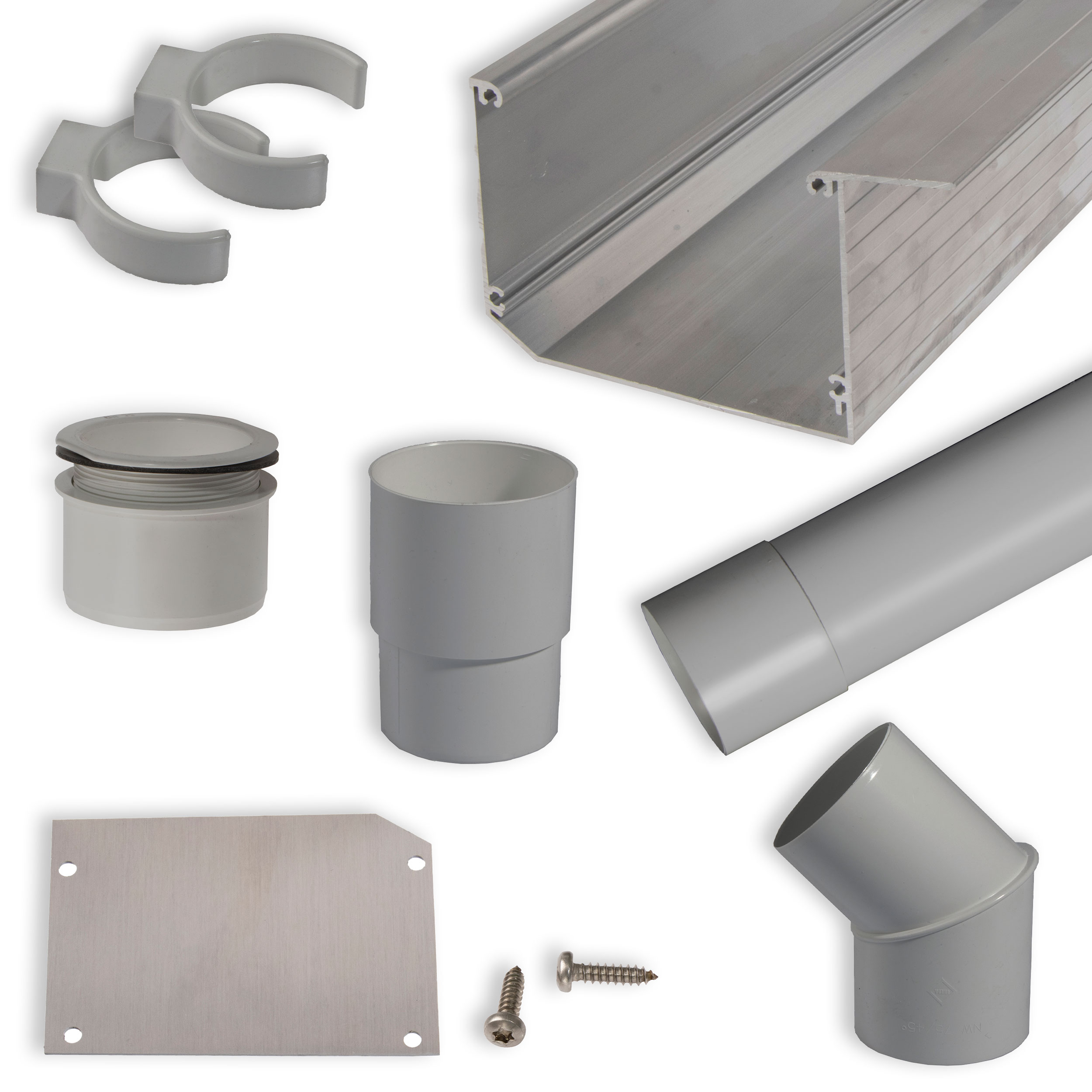 Alu Kastenrinne / Regenrinne Pressblank - Komplettset Alu Kastenrinne / Regenrinne Pressblank - Komplettset