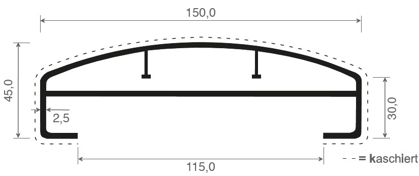 Balkonhandlauf Kunststoff - 150x45 mm Balkongeländer 