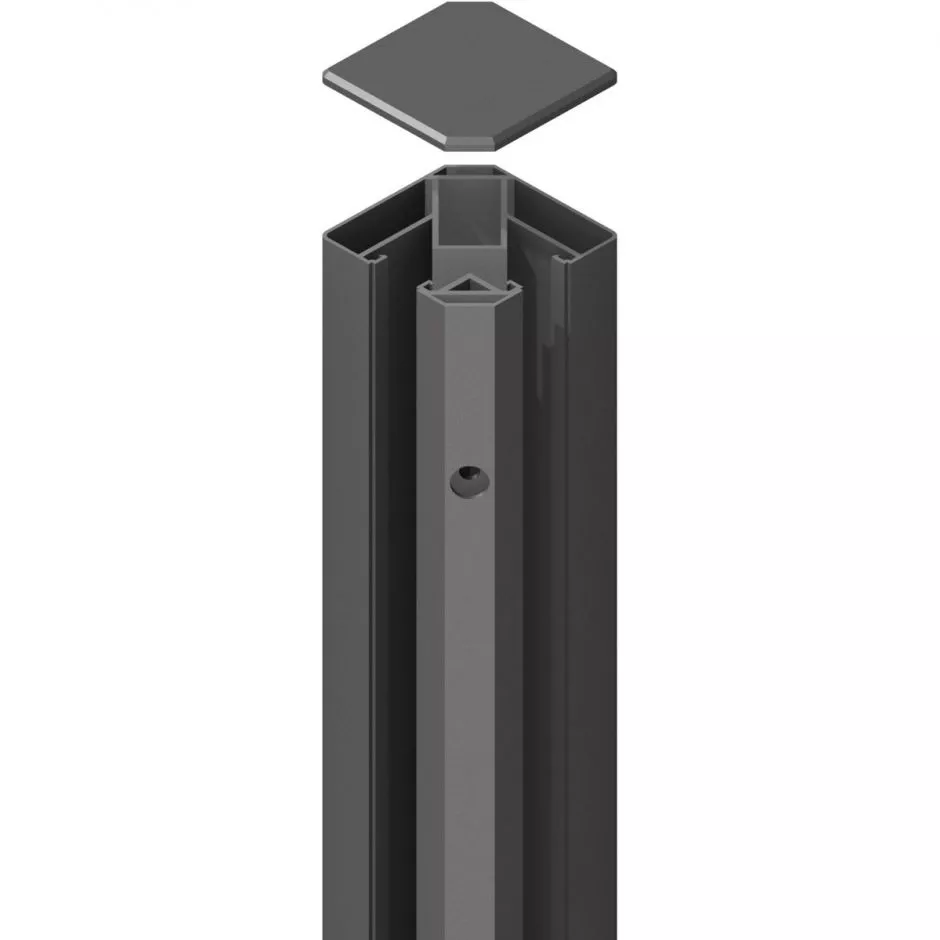 Sichtschutzsystem ALUCOM® System-Eck-Klemmpfosten Anthrazit | Aluminium Sichtschutzsystem ALUCOM® System-Eck-Klemmpfosten Anthrazit | Aluminium