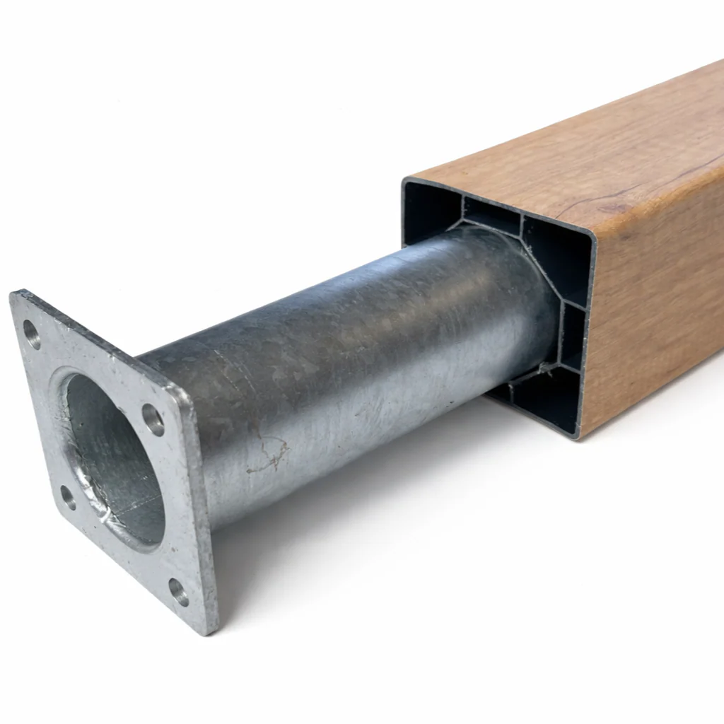 Kunststoff Zaunpfosten stahlverstärkt  zum Aufschrauben inkl. Pfostenkappe