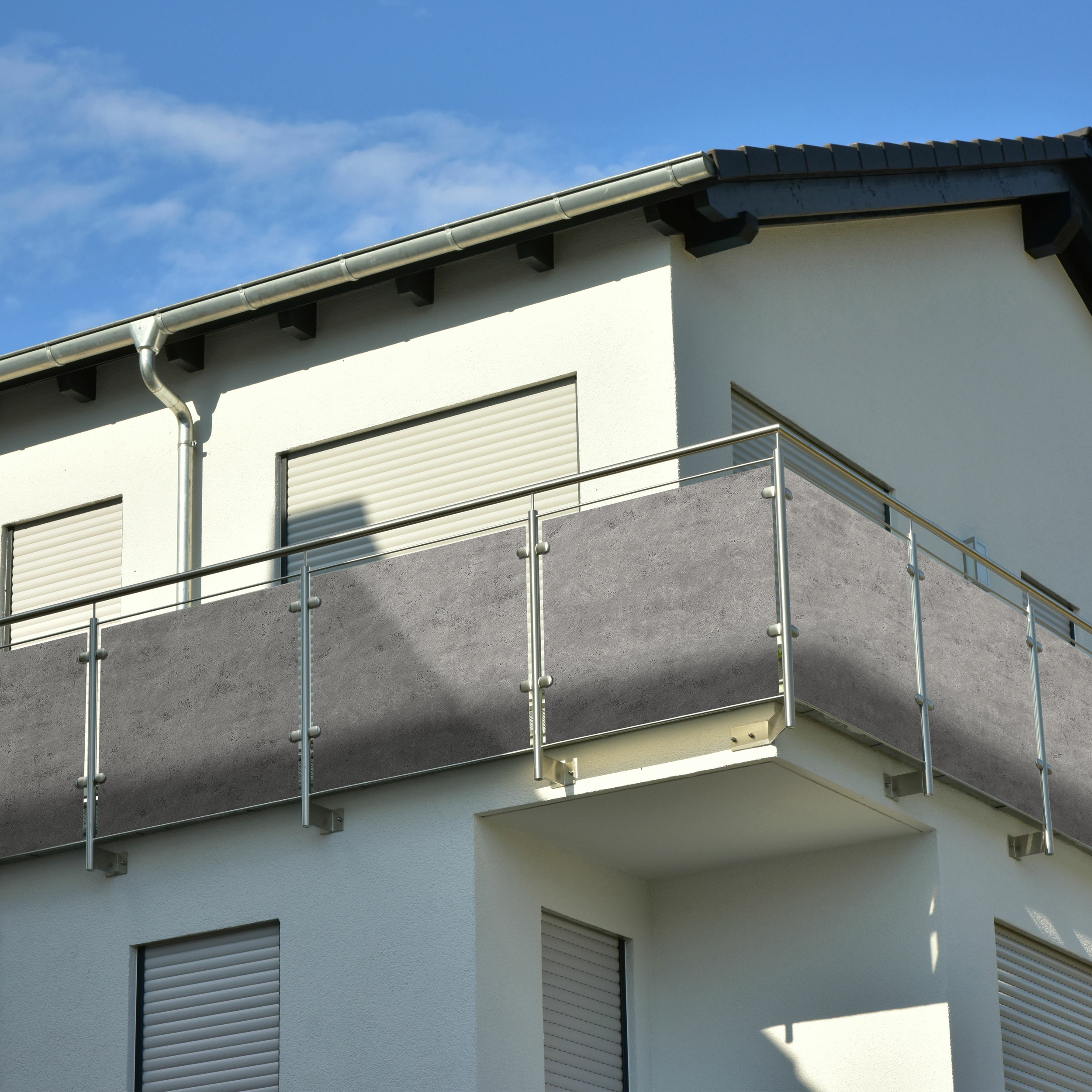 ALUTEC® Alu Verbundplatte Balkon Geländer-Platten 6 mm | Stein Grau