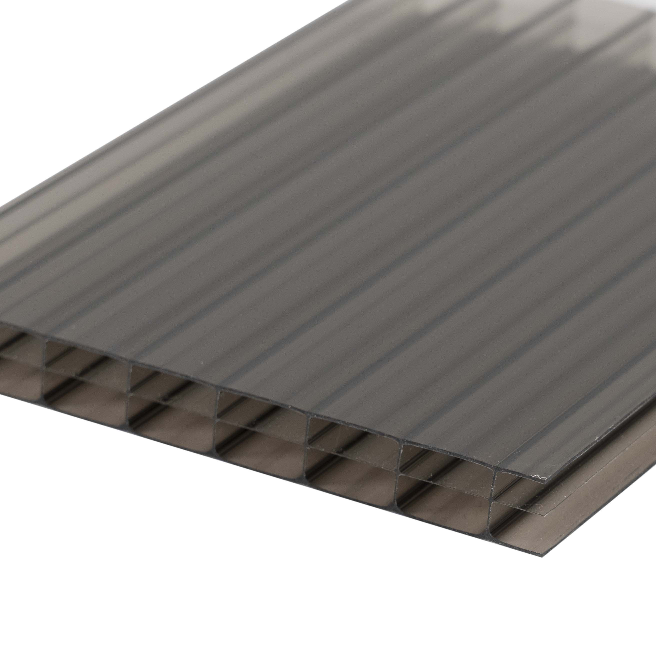 Terrassenüberdachung Bronze 3 fach Struktur Alu-Alu – Doppelstegplatten 16 mm Polycarbonat