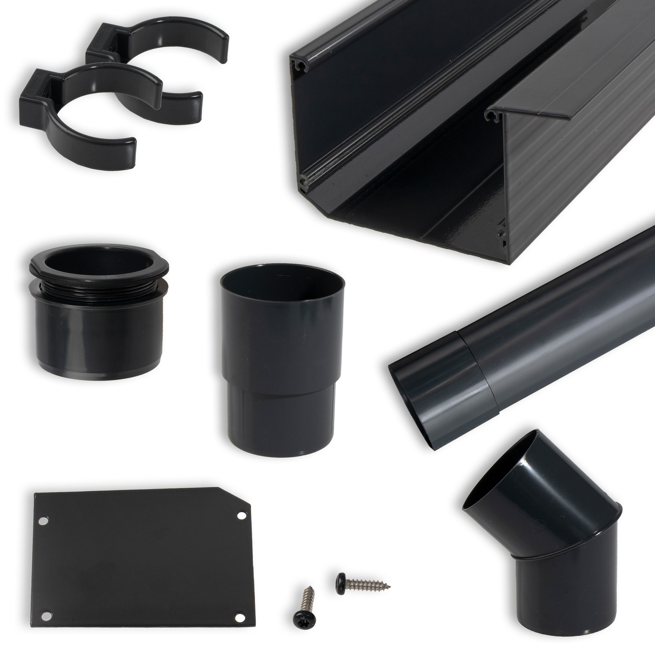 Alu Kastenrinne / Regenrinne Anthrazit - Komplettset Alu Kastenrinne / Regenrinne Anthrazit - Komplettset