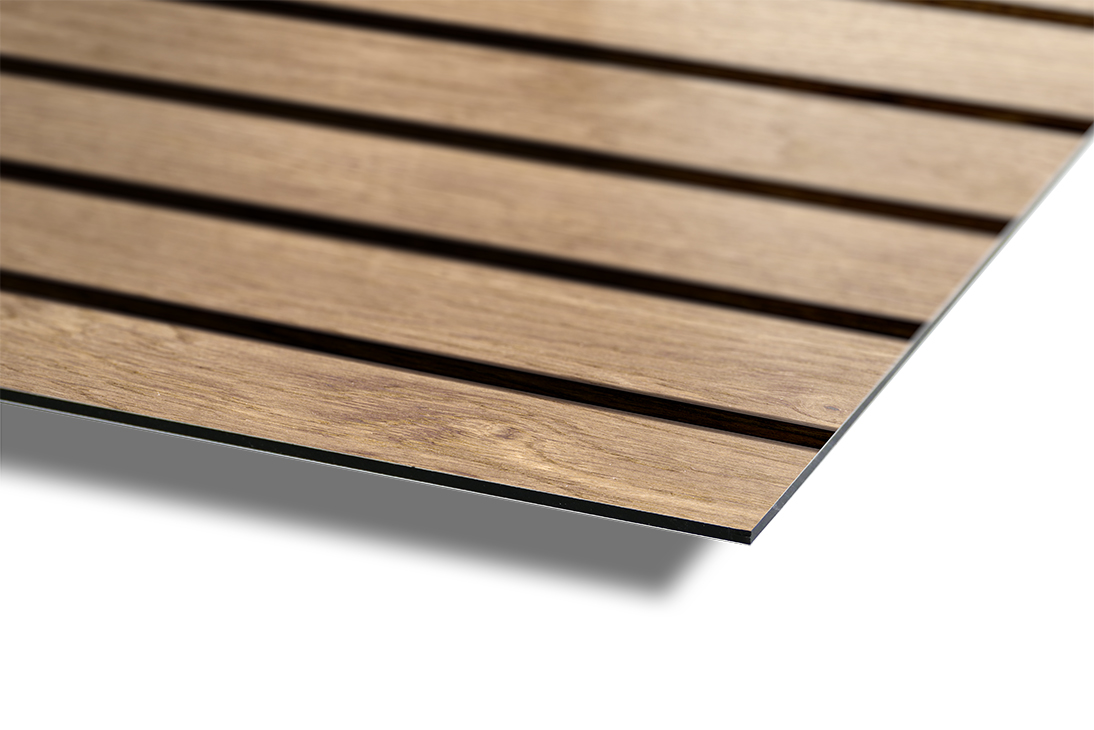Wandverkleidung Bad Aluverbund - Wildeiche Lamelle | ALUCOM®