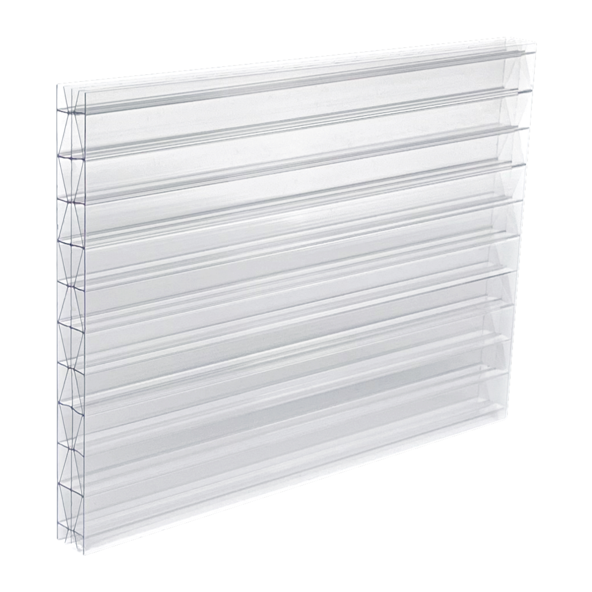 Doppelstegplatte 16 mm Farblos / Klar - Polycarbonat Hohlkammerplatten X Struktur Hagelfest Doppelstegplatte 16 mm Farblos / Klar - Polycarbonat Hohlkammerplatten X Struktur Hagelfest