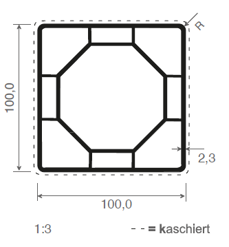 Kunststoff Zaunpfosten Nussbaum zum einbetonieren inkl. Pfostenkappe