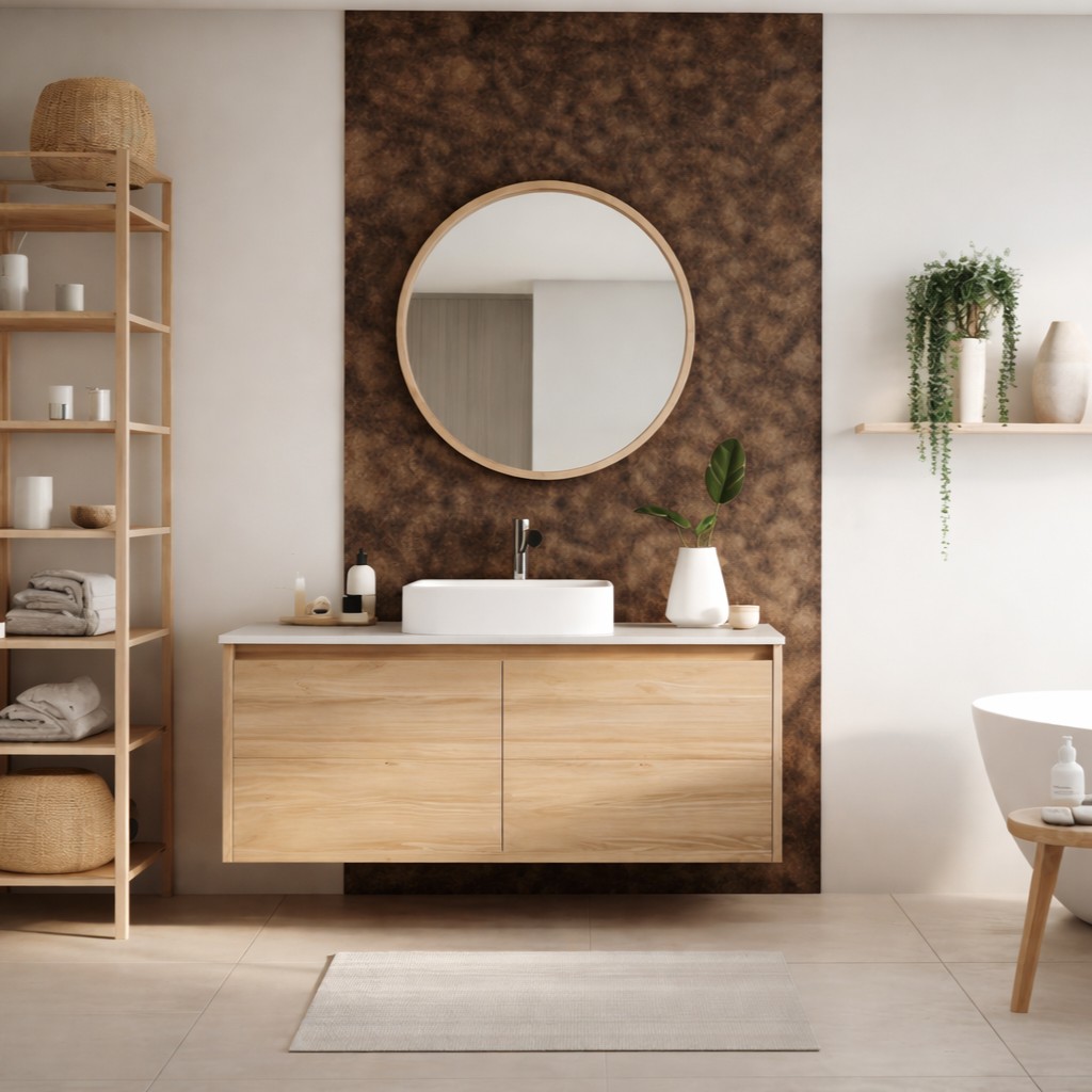 Wandverkleidung Bad Aluverbund - Rost Dunkel | ALUCOM® Design Interieur