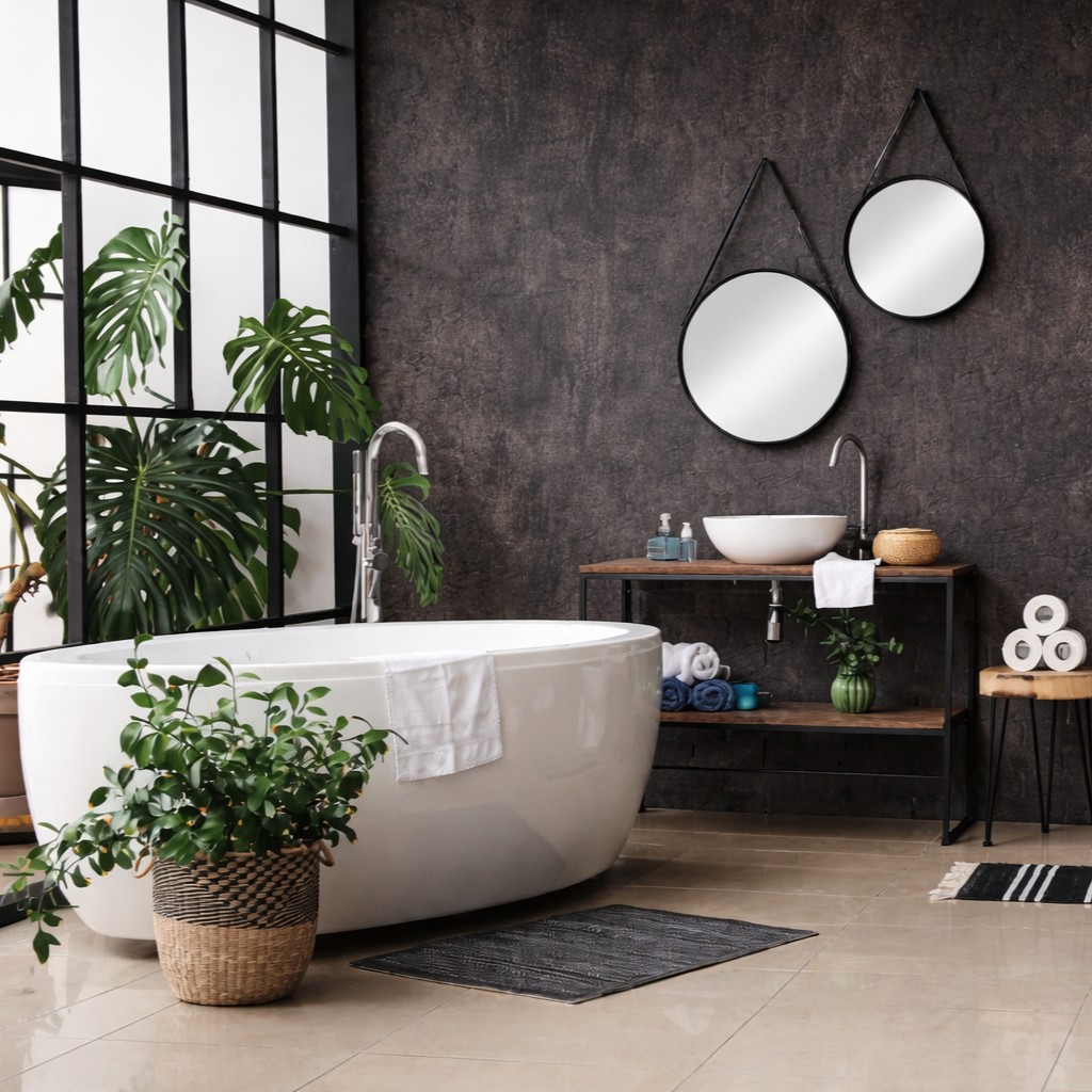 Wandverkleidung Bad Aluverbund - Metall oxidiert | ALUCOM® Design Interieur