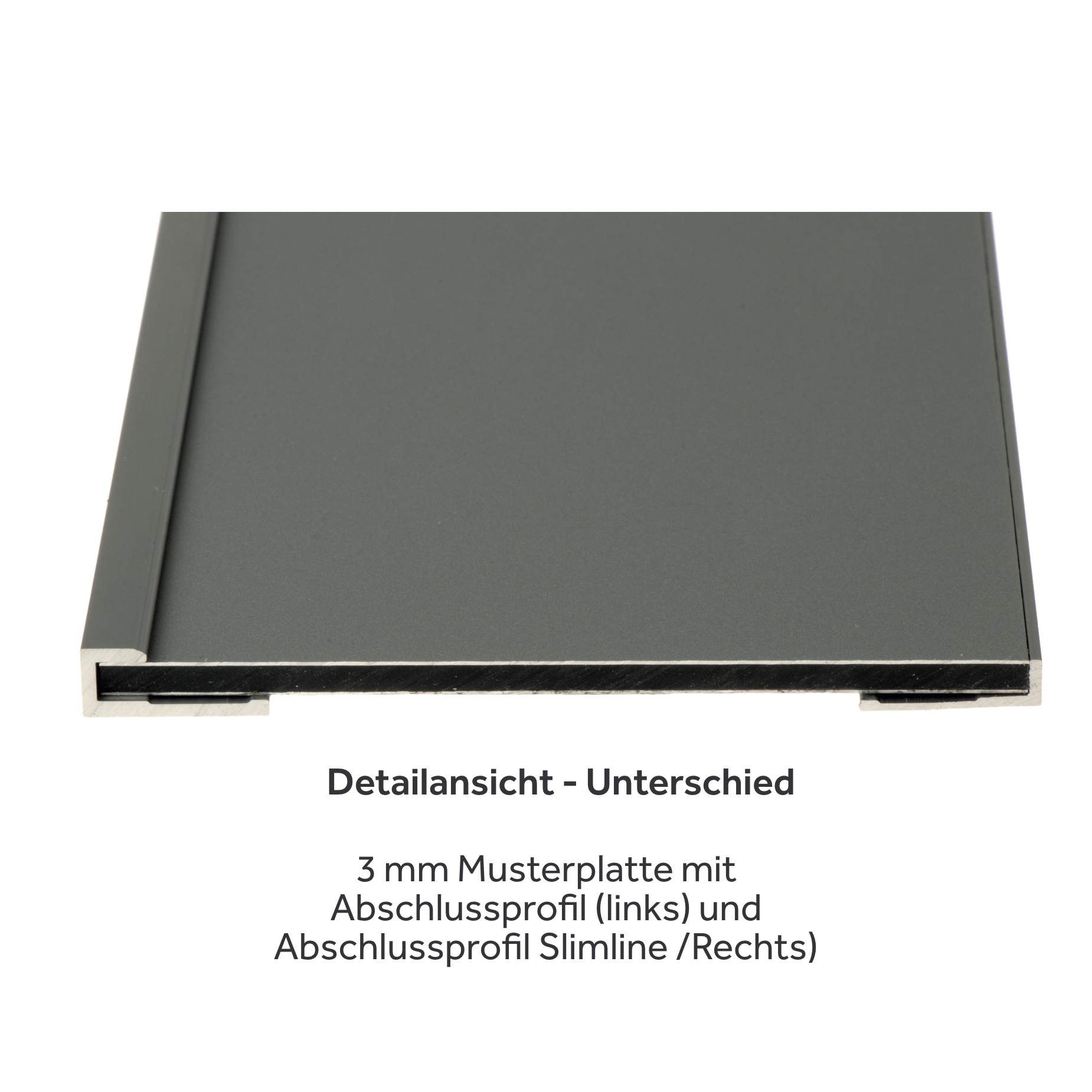 Alu Abschlussprofil Slim 3m Schwarz eloxiert für 3 mm Platten | ALUCOM®