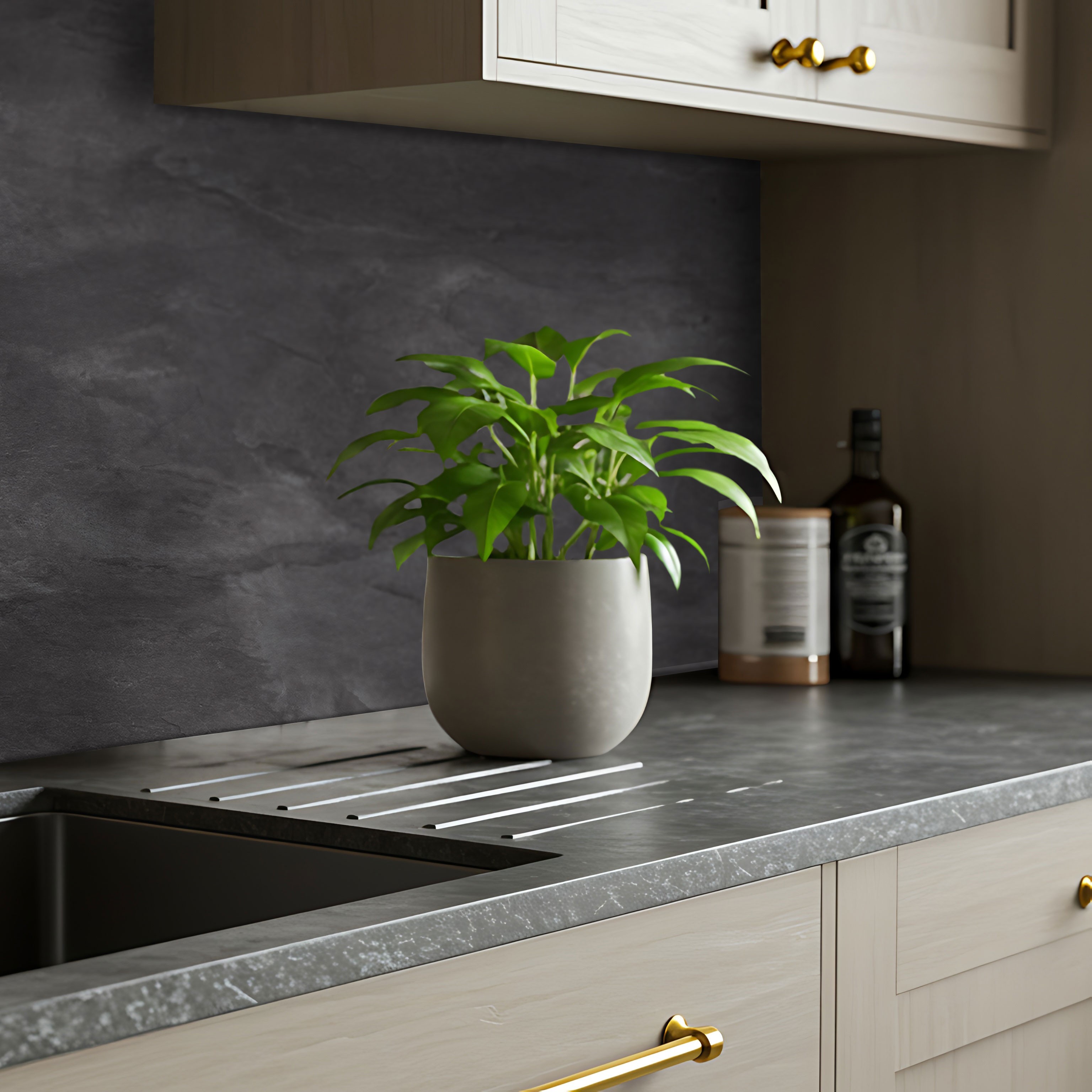  Küchenrückwand Platten ALUCOM® |  Alu Verbundplatten - Schiefer