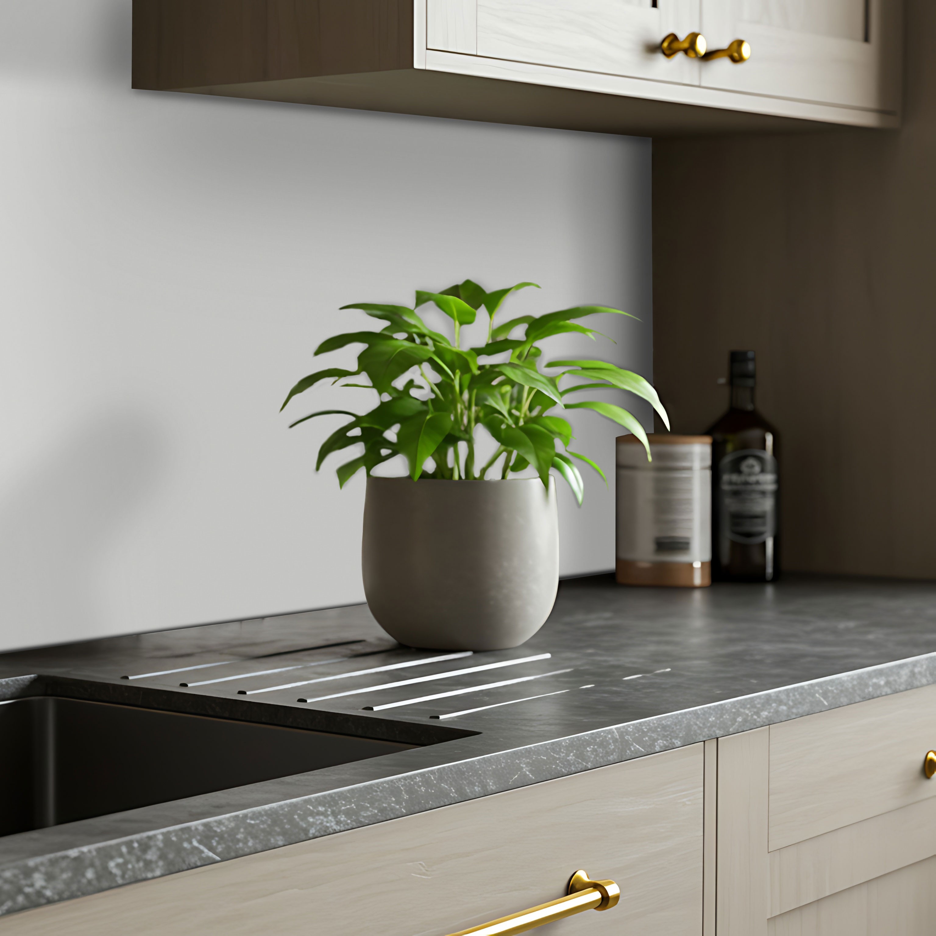  Küchenrückwand Platten ALUCOM® |  Alu Verbundplatten - Lichtgrau RAL7035