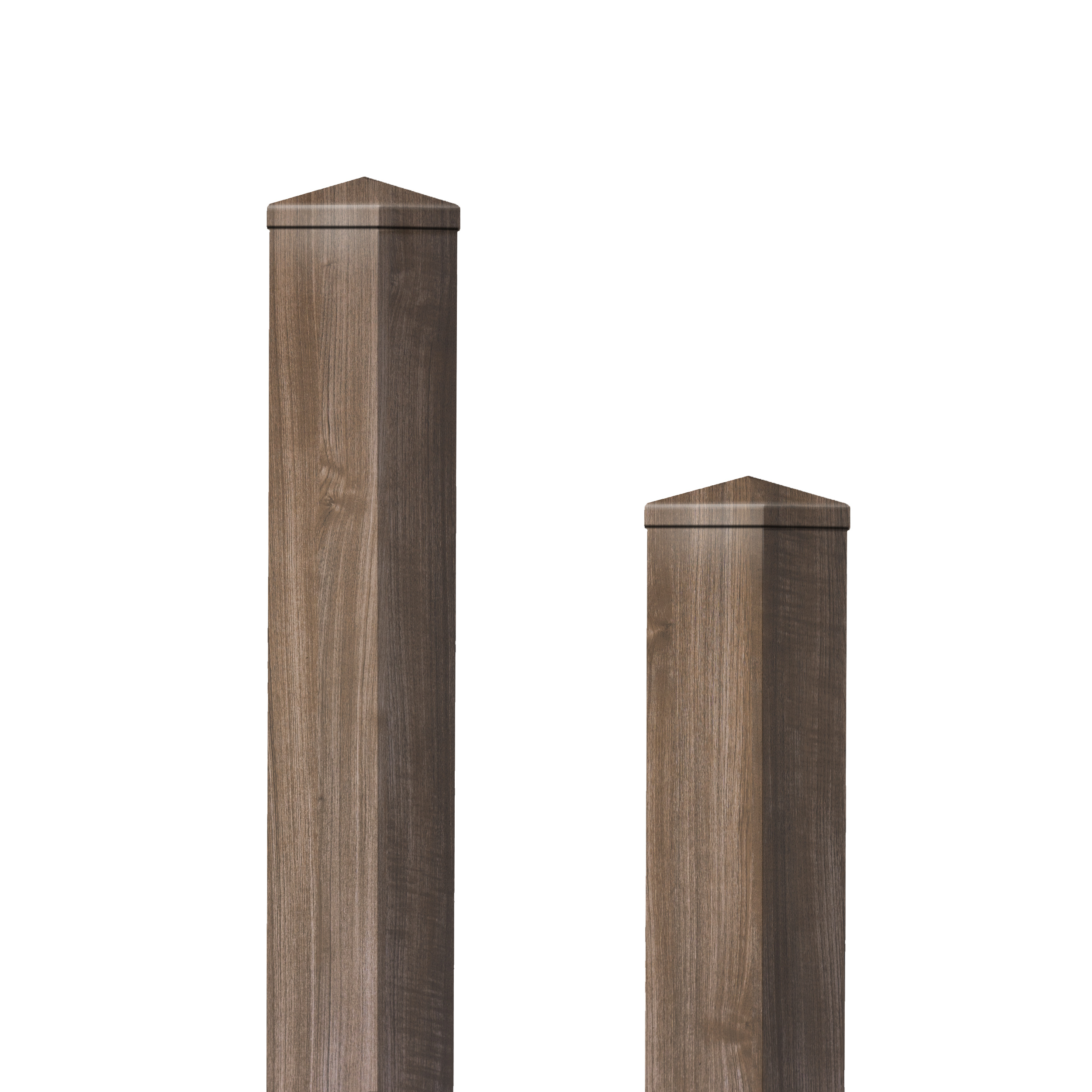 Kunststoff Zaunpfosten AnTEAK zum einbetonieren inkl. Pfostenkappe