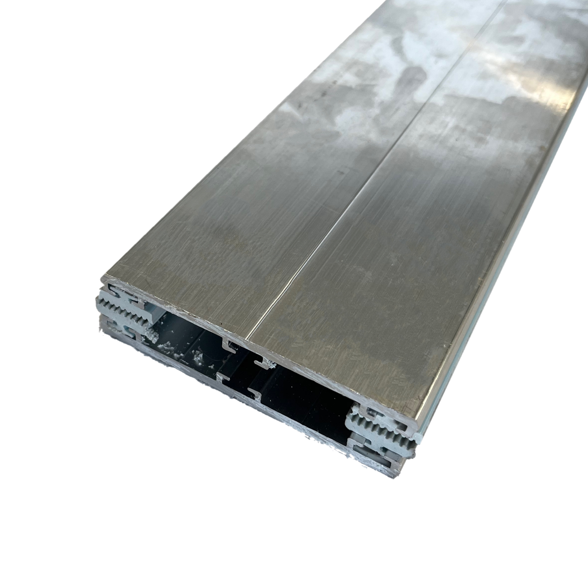 Durchschraubprofil, Alu/Gummi, Pressblank, 60 mm breit - für seitl. Überhang 