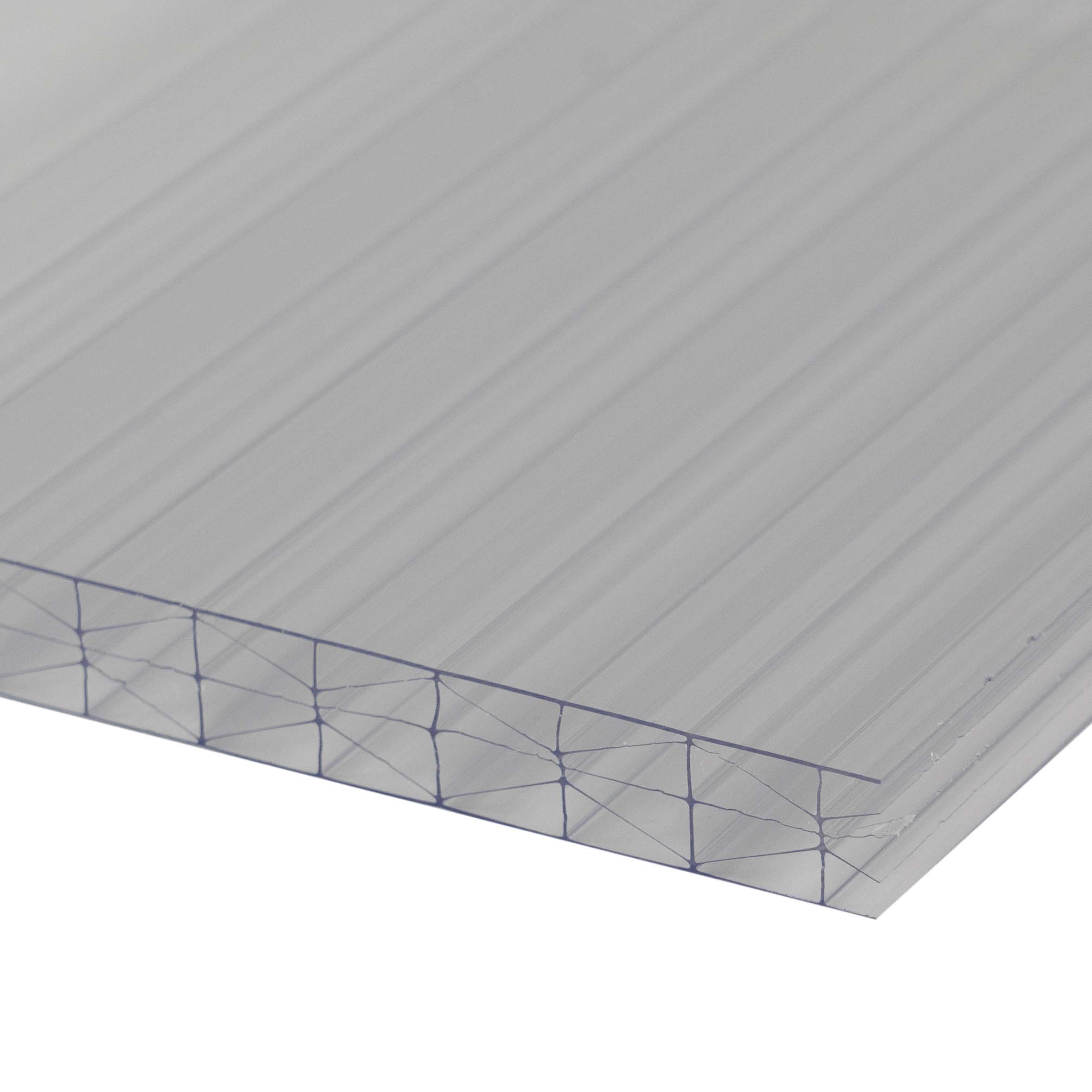 Doppelstegplatte 16 mm Farblos / Klar - Polycarbonat Hohlkammerplatten X Struktur Hagelfest
