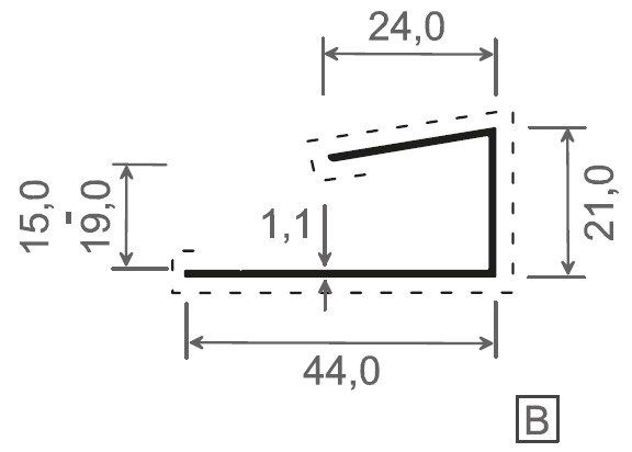 Kunststoff U-Profil 17mm für MIKUPAN® 200 Torfüllung